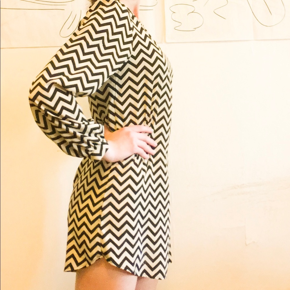 Tan zigzag tunic dress